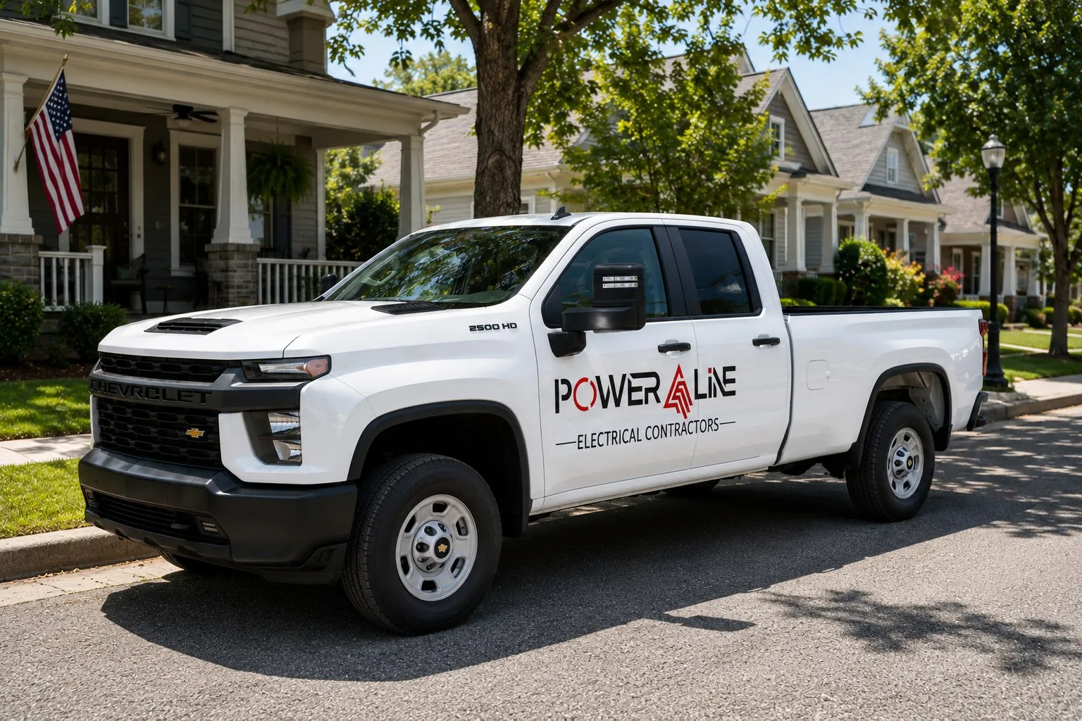 Power Line Electrical Contractors service truck in Nashville, Tennessee